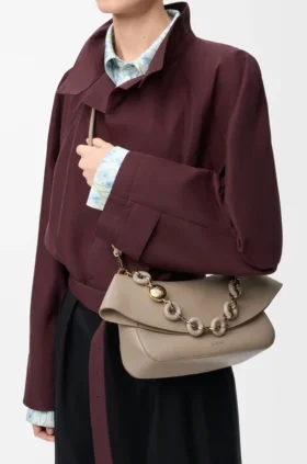 Bolso Ola mediano en piel de becerro lisa