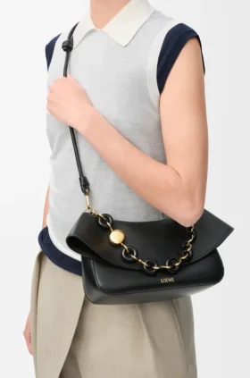 Bolso Ola mediano en piel de becerro lisa