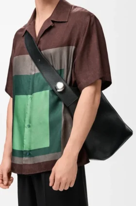 Bolso Pebble Bucket grande en piel de becerro granulada y flexible