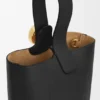 Bolso Pebble Bucket Mini en piel de becerro lisa