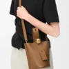 Bolso Pebble Bucket Mini en piel de becerro lisa