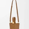 Bolso Pebble Bucket Mini en piel de becerro lisa