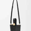 Bolso Pebble Bucket Mini en piel de becerro lisa