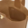 Bolso Pebble Bucket Mini en piel de becerro lisa