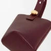 Bolso Pebble Bucket Mini en piel de becerro lisa