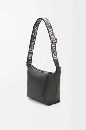 Bolso pequeño Cubi de bandolera en piel de becerro lisa y suave con jacquard