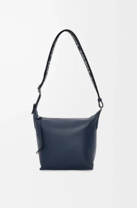 Bolso pequeño Cubi de bandolera en piel de becerro lisa y suave con jacquard
