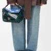 Bolso pequeño «Futurist Cat» Puzzle en tejido de punto bordado y piel de becerro clásica Bolso pequeño «Futurist Cat» Puzzle en tejido de punto bordado y piel de becerro clásica