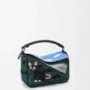 Bolso pequeño «Futurist Cat» Puzzle en tejido de punto bordado y piel de becerro clásica Bolso pequeño «Futurist Cat» Puzzle en tejido de punto bordado y piel de becerro clásica