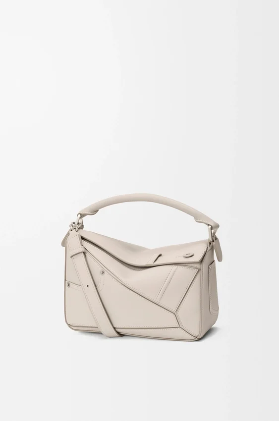 Bolso pequeño Panta Puzzle en piel de becerro brillante Bolso pequeño Panta Puzzle en piel de becerro brillante