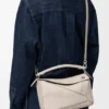 Bolso pequeño Panta Puzzle en piel de becerro brillante Bolso pequeño Panta Puzzle en piel de becerro brillante