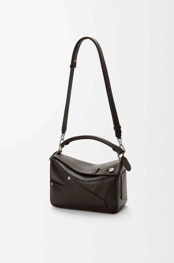 Bolso pequeño Panta Puzzle en piel de becerro brillante Bolso pequeño Panta Puzzle en piel de becerro brillante