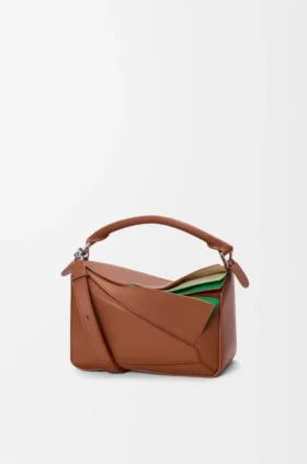 Bolso pequeño «Puzzle» en capas de piel de becerro clásica