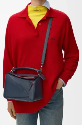 Bolso pequeño «Puzzle» en capas de piel de becerro clásica