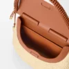 Bolso Pescador mediano de rafia y piel de becerro Bolso Pescador mediano de rafia y piel de becerro