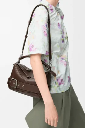 Bolso Puzzle Biker pequeño en piel de becerro brillante