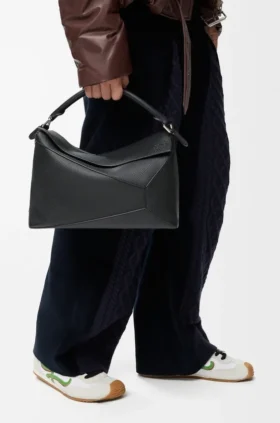 Bolso Puzzle Edge grande en piel de becerro granulada