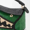 Bolso Puzzle Edge pequeño en rafia y piel de becerro Bolso Puzzle Edge pequeño en rafia y piel de becerro