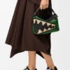 Bolso Puzzle Edge pequeño en rafia y piel de becerro Bolso Puzzle Edge pequeño en rafia y piel de becerro