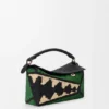 Bolso Puzzle Edge pequeño en rafia y piel de becerro Bolso Puzzle Edge pequeño en rafia y piel de becerro