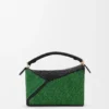 Bolso Puzzle Edge pequeño en rafia y piel de becerro Bolso Puzzle Edge pequeño en rafia y piel de becerro