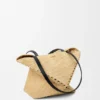 Bolso Puzzle Fold mediano de rafia Bolso Puzzle Fold mediano de rafia