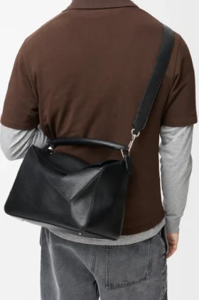 Bolso Puzzle grande en piel de becerro granulada y flexible