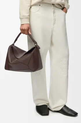 Bolso Puzzle grande en piel de becerro granulada y flexible