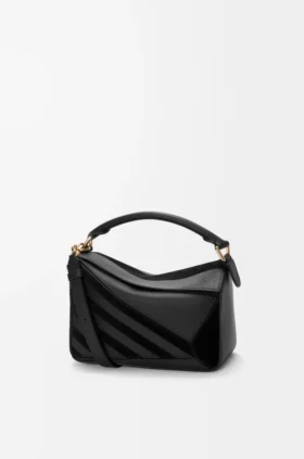 Bolso Puzzle pequeño en piel de becerro clásica y gamuza