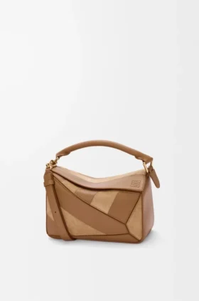 Bolso Puzzle pequeño en piel de becerro clásica y gamuza