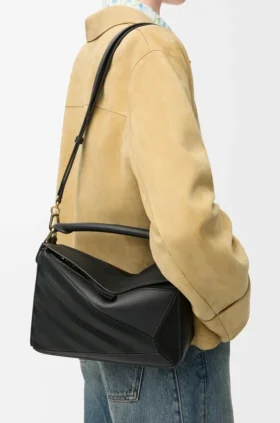 Bolso Puzzle pequeño en piel de becerro clásica y gamuza