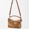 Bolso Puzzle pequeño en piel de becerro clásica y gamuza Bolso Puzzle pequeño en piel de becerro clásica y gamuza