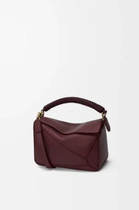 Bolso Puzzle pequeño en piel de becerro lisa y piel de cordero napa