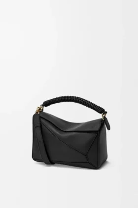 Bolso Puzzle pequeño en piel de becerro lisa y piel de cordero napa