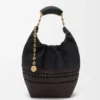 Bolso Squeeze pequeño en piel de becerro napa tejida