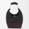 Bolso Squeeze pequeño en piel de becerro napa tejida