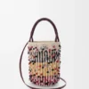 Bolso tipo cubeta de cordón, cuero y lana Bolso tipo cubeta de cordón, cuero y lana