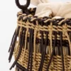 Bolso tipo cubeta de cordón y cuero Bolso tipo cubeta de cordón y cuero