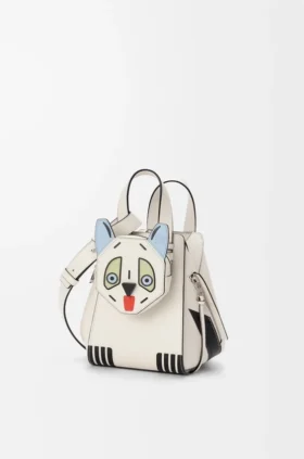 Bolso tipo Hammock Compact «Futurist Cat» en piel de becerro clásica