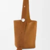 Bolso tipo Pebble Bucket grande «Pebble» en piel de becerro de gamuza
