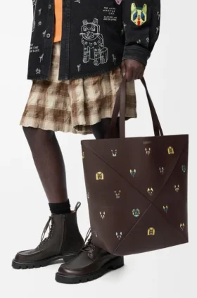 Bolso tote «Cats XL Puzzle Fold» en piel de becerro napa