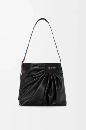 Bolso tote drapeado en piel de cordero napa suave