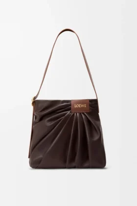 Bolso tote drapeado en piel de cordero napa suave