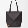 Bolso tote mediano «Futurist Cat» con Puzzle Fold en piel de becerro napa Bolso tote mediano «Futurist Cat» con Puzzle Fold en piel de becerro napa