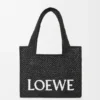Bolso Tote mediano Loewe Font Tote de rafia Bolso Tote mediano Loewe Font Tote de rafia