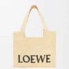 Bolso Tote mediano Loewe Font Tote de rafia Bolso Tote mediano Loewe Font Tote de rafia
