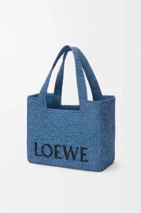 Bolso Tote mediano Loewe Font Tote de rafia