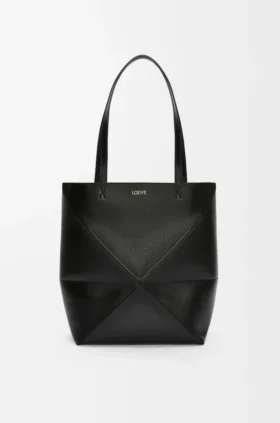 Bolso tote mediano Puzzle Fold en piel de becerro brillante