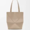 Bolso tote mediano Puzzle Fold en piel de becerro brillante