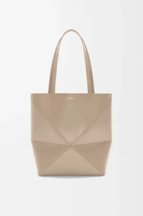 Bolso tote mediano Puzzle Fold en piel de becerro brillante